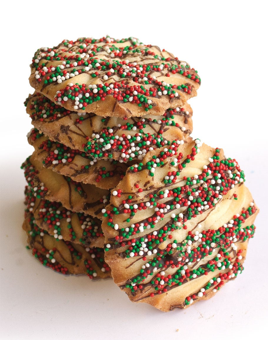 Cookies United Holiday Drizzled Spritz 5 Pound Each - 1 Per Case.