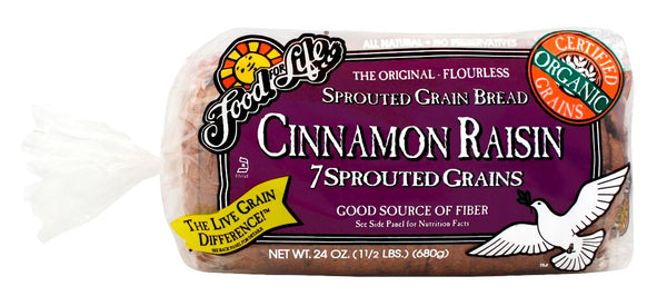 Food For Life Organic Sprouted Whole Graincinnamon Raisin Bread 24 Ounce Size - 6 Per Case.