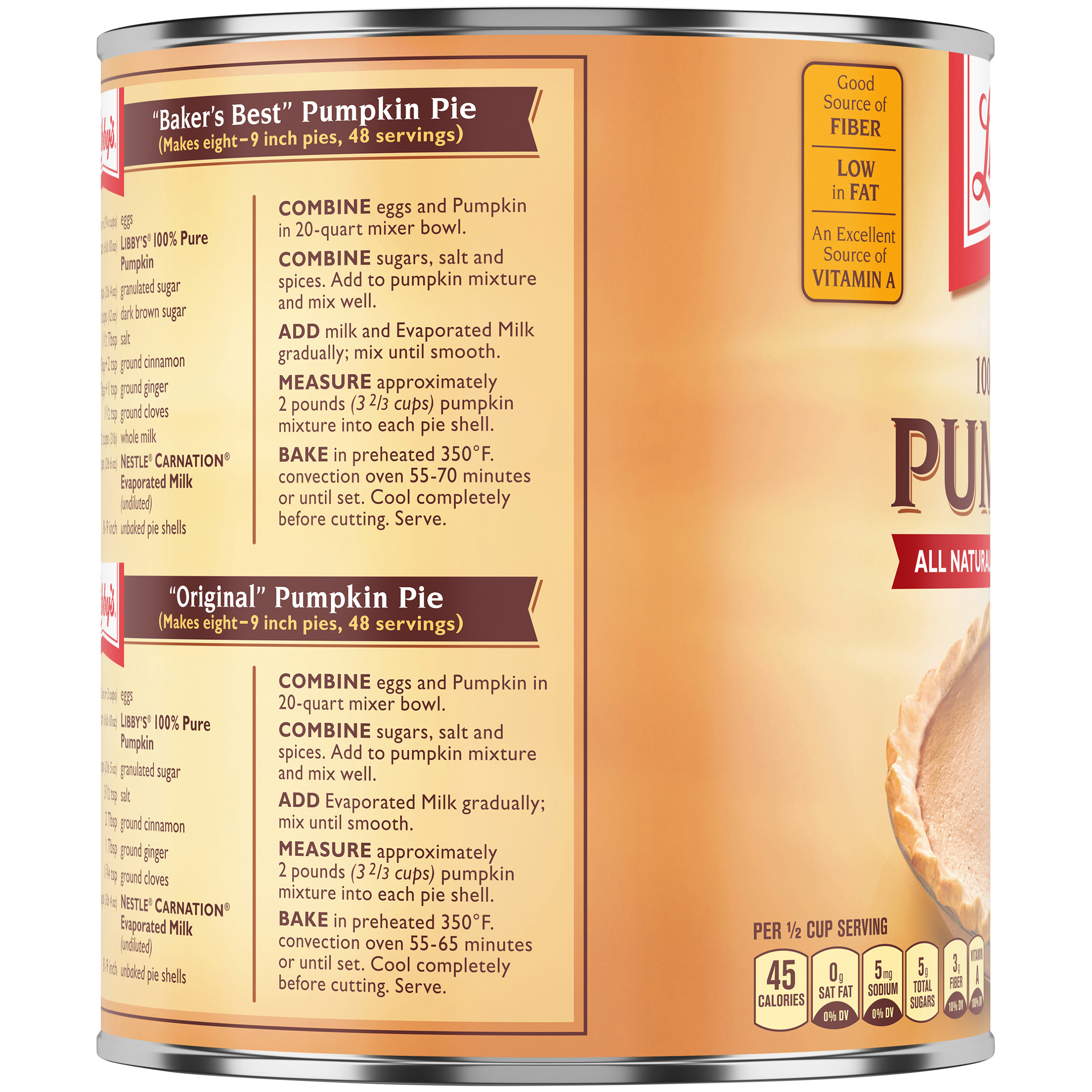 Libby's Pure Pumpkin Kg 6.62 Pound Each - 6 Per Case.