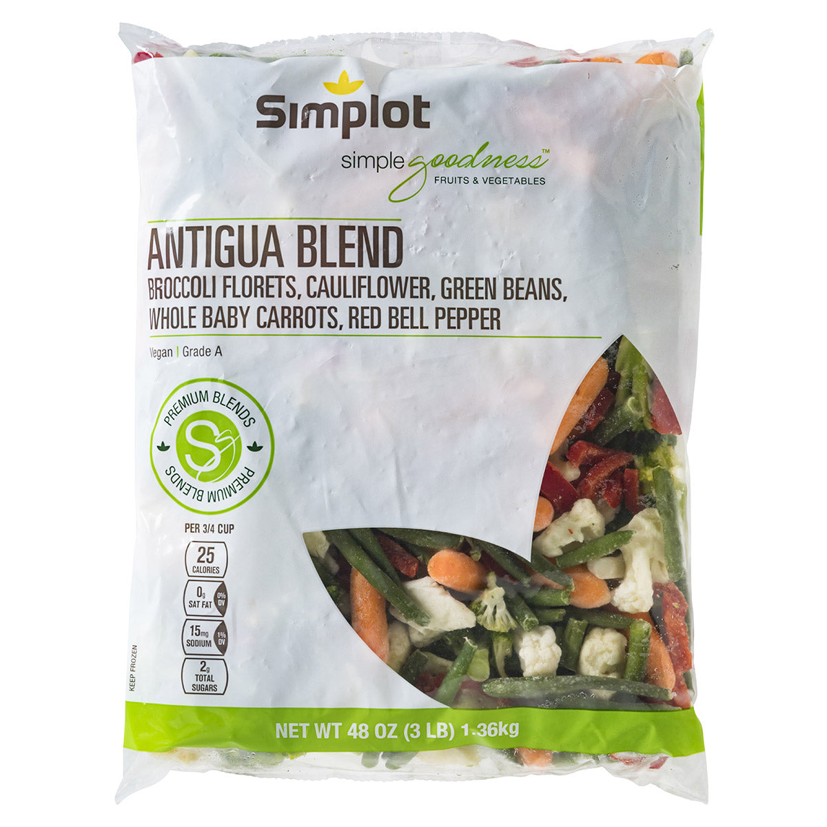 Simplot Simple Goodness Premium Vegetables Antigua Vegetable Blend 3 Pound Each - 8 Per Case.