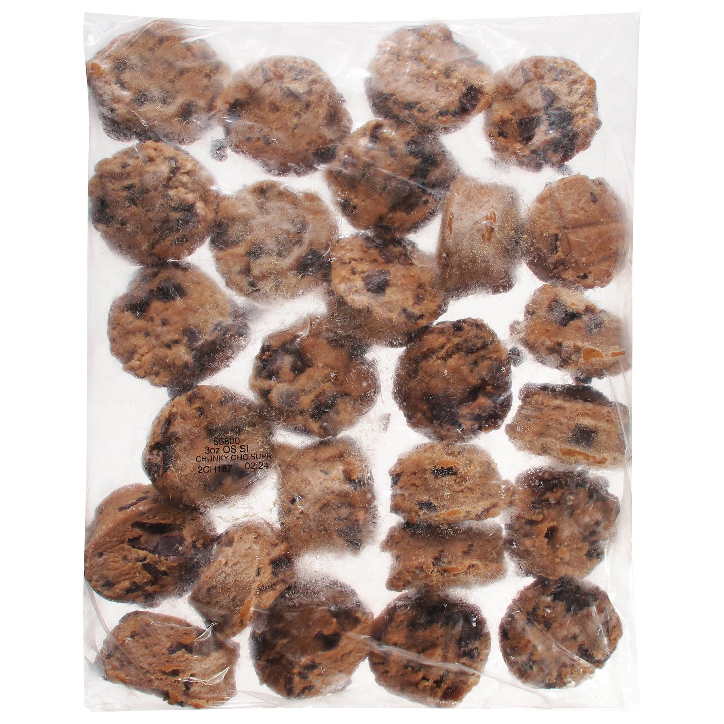 Chunky Chocolate Supreme All Butter Frozen Cookie Dough Naturally Flavored 3 Ounce Size - 104 Per Case.