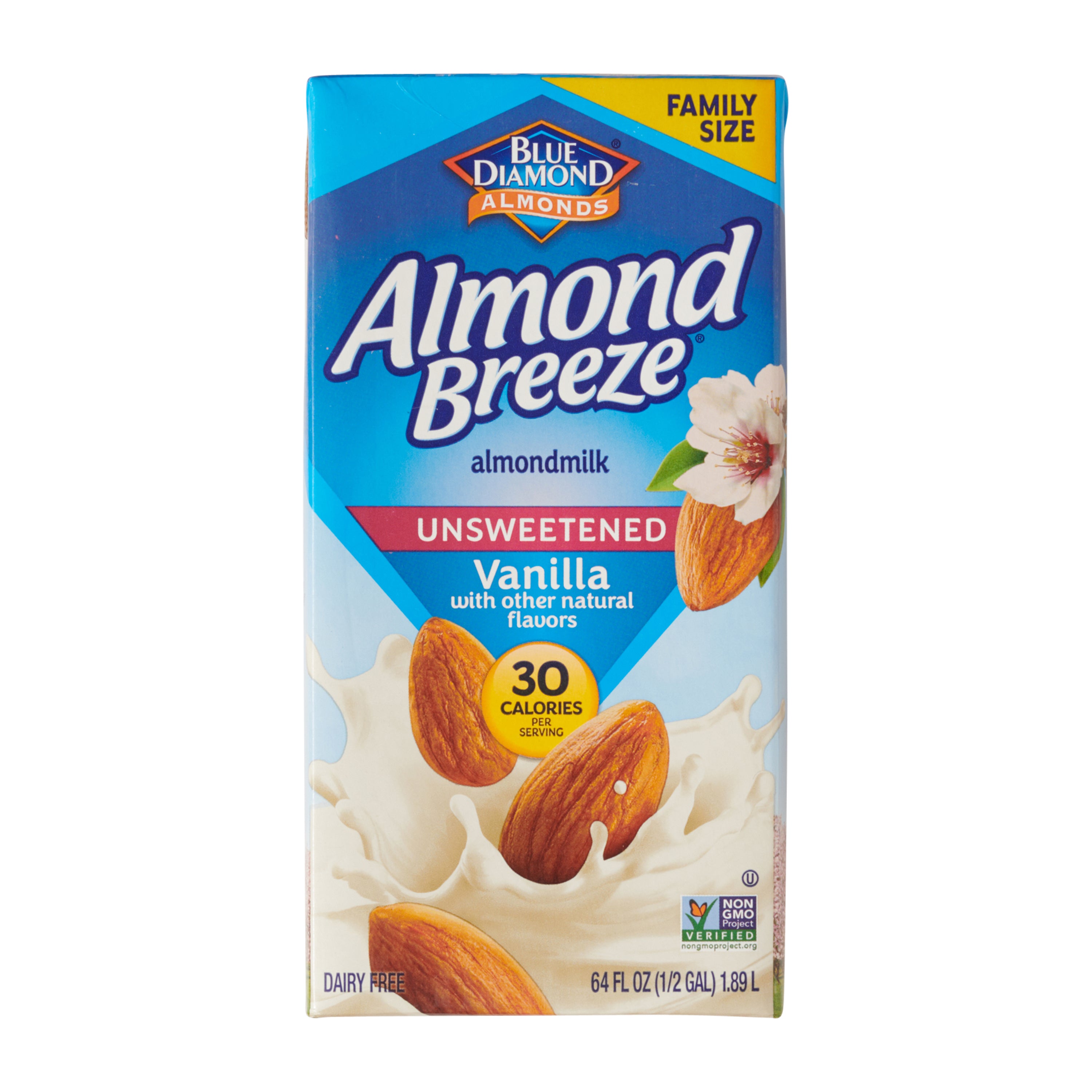 Almond Breeze Milk Substitute Unsweetened Vanilla 64 Ounce Size - 8 Per Case.