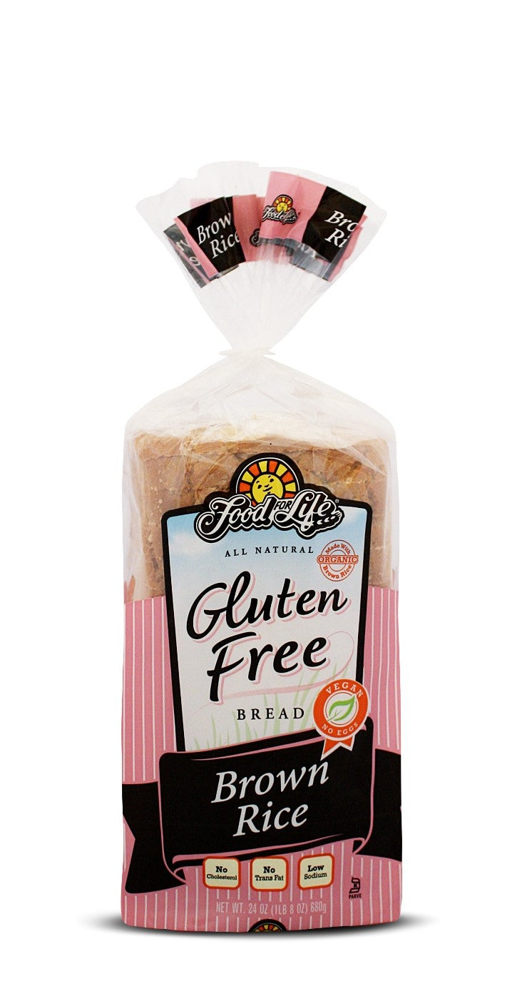 Food For Life Wheat & Gluten Free Brown Ricebread 24 Ounce Size - 6 Per Case.