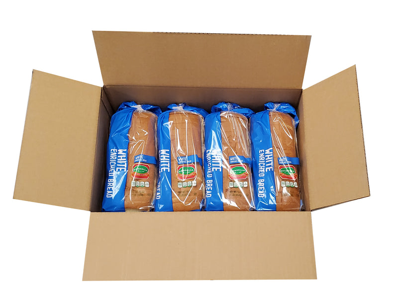 White Bread 8" Slice Cpp Loaves 16 Ounce Size - 8 Per Case.