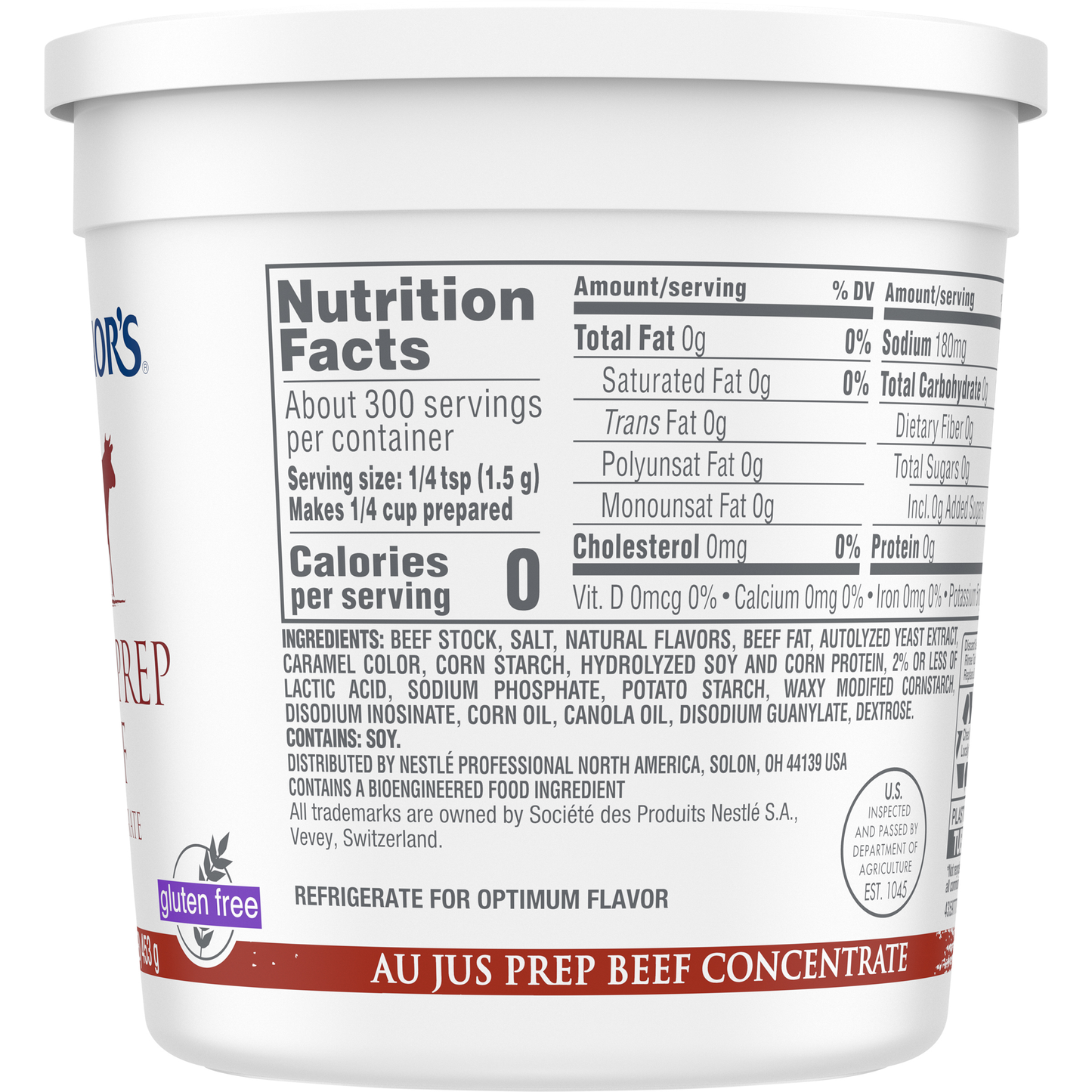 Minor's Au Jus Prep Beef Concentrate (No Added Msg) Gluten Free 1 Pound Each - 6 Per Case.