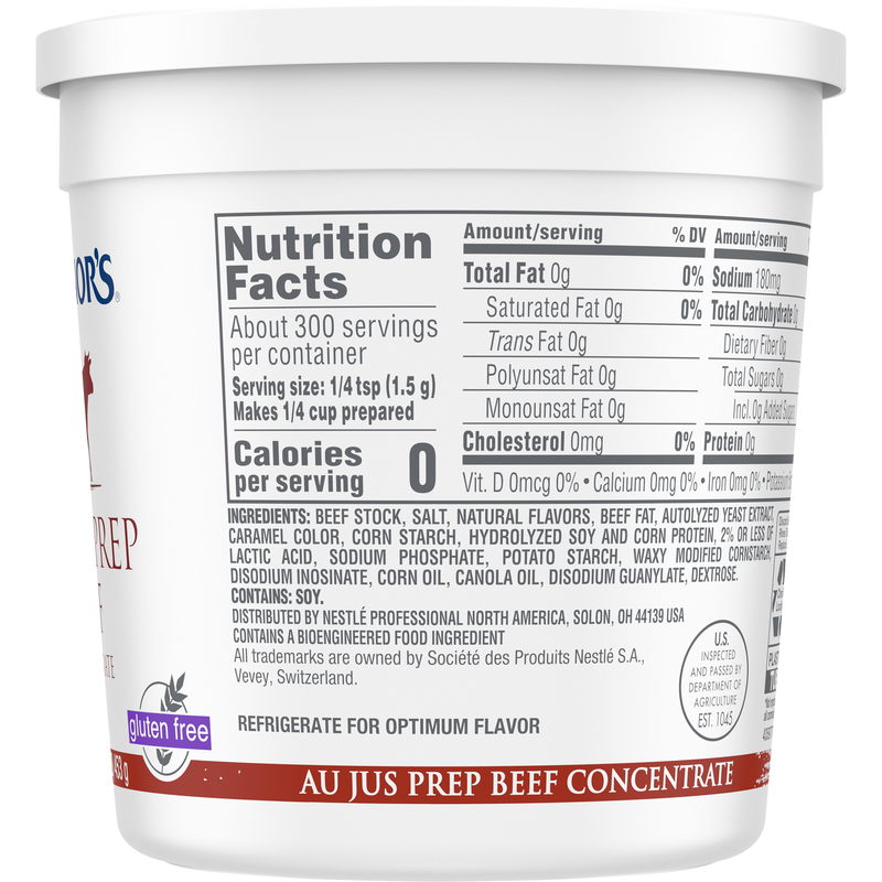 Minor's Au Jus Prep Beef Concentrate (No Added Msg) Gluten Free 1 Pound Each - 6 Per Case.