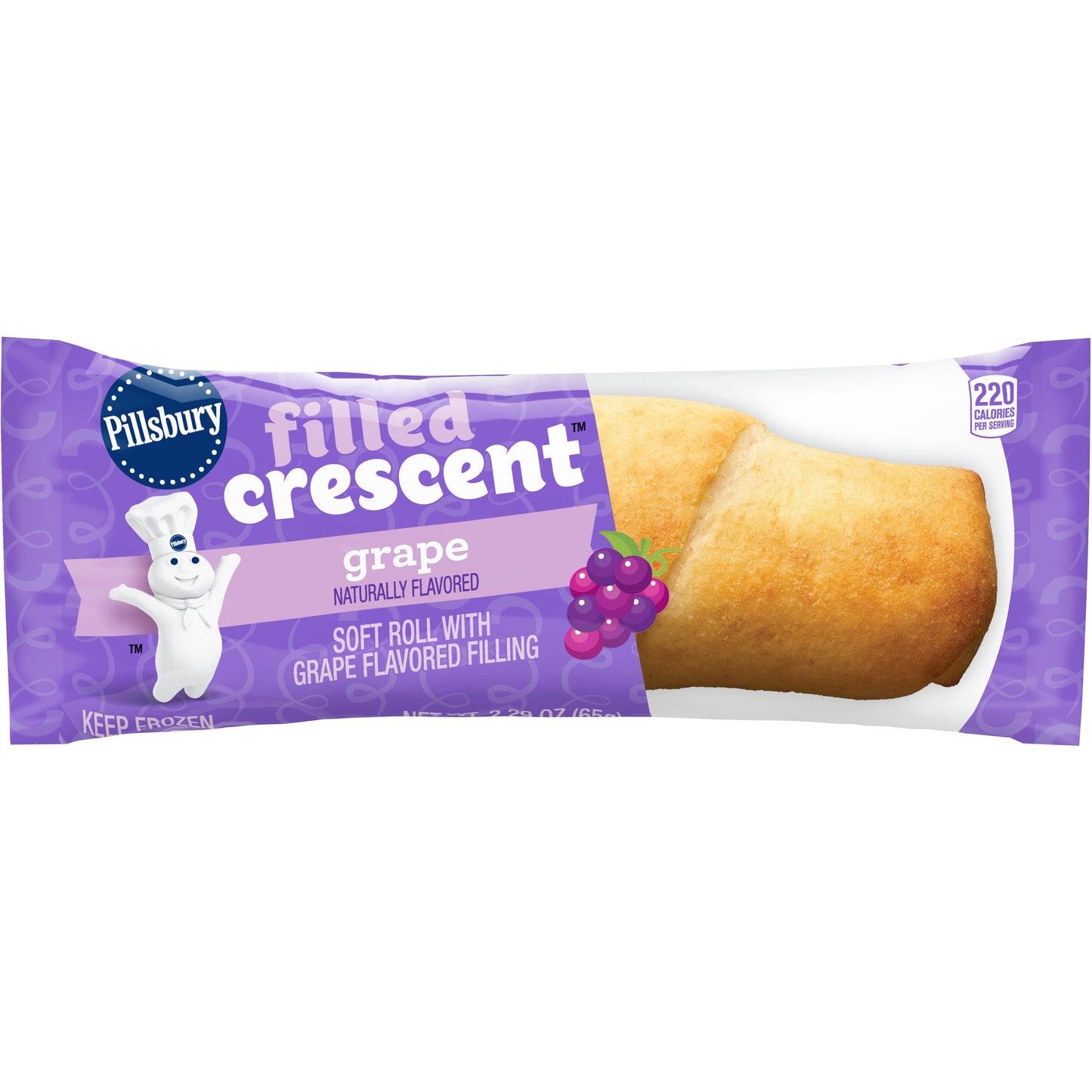 Pillsbury™ Frozen Filled Crescent Grape 2.29 Ounce Size - 72 Per Case.