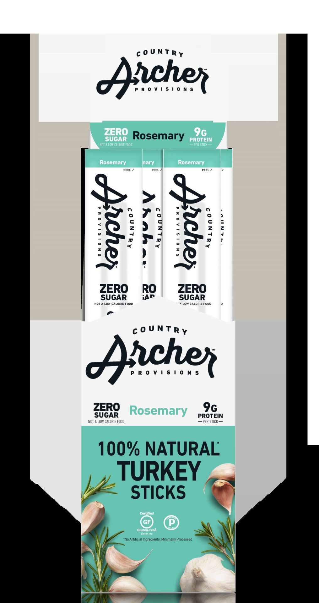 Country Archer Jerky Co Rosemary Turkey Stick 1 Ounce Size - 108 Per Case.