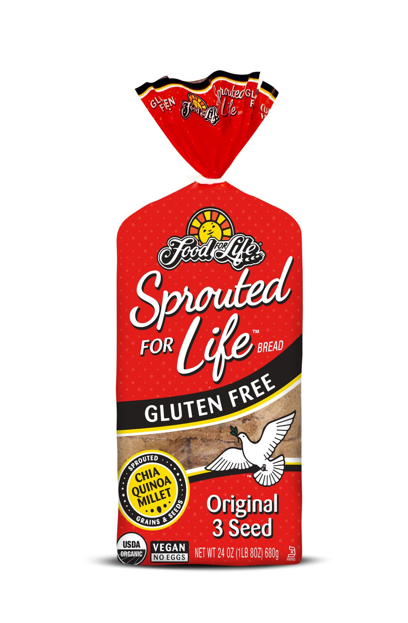 Food For Life Gluten Free Sprouted Original Seed Bread 24 Ounce Size - 6 Per Case.