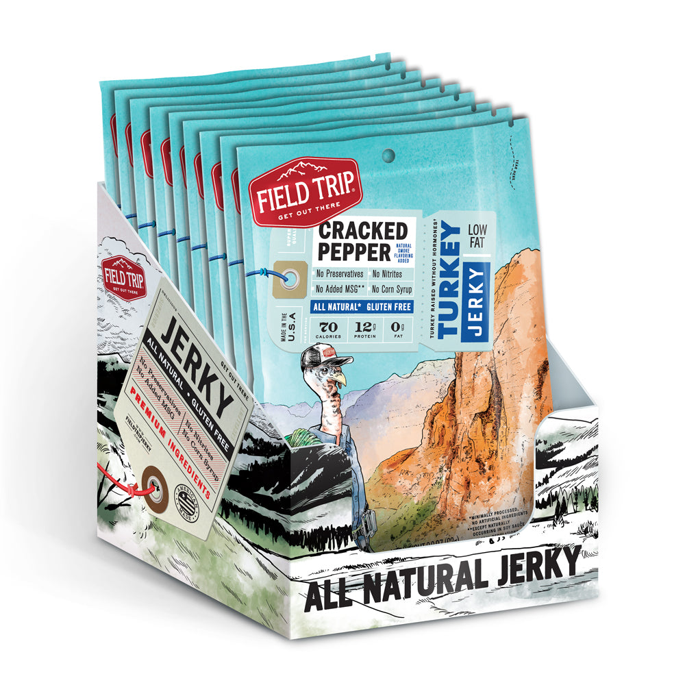 Jerky Turkey Cracked Pepper 2.2 Ounce Size - 9 Per Case.