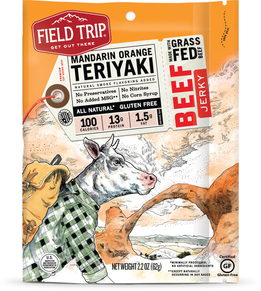 Jerky Beef Mandarin Orange Teriyaki 2.2 Ounce Size - 9 Per Case.