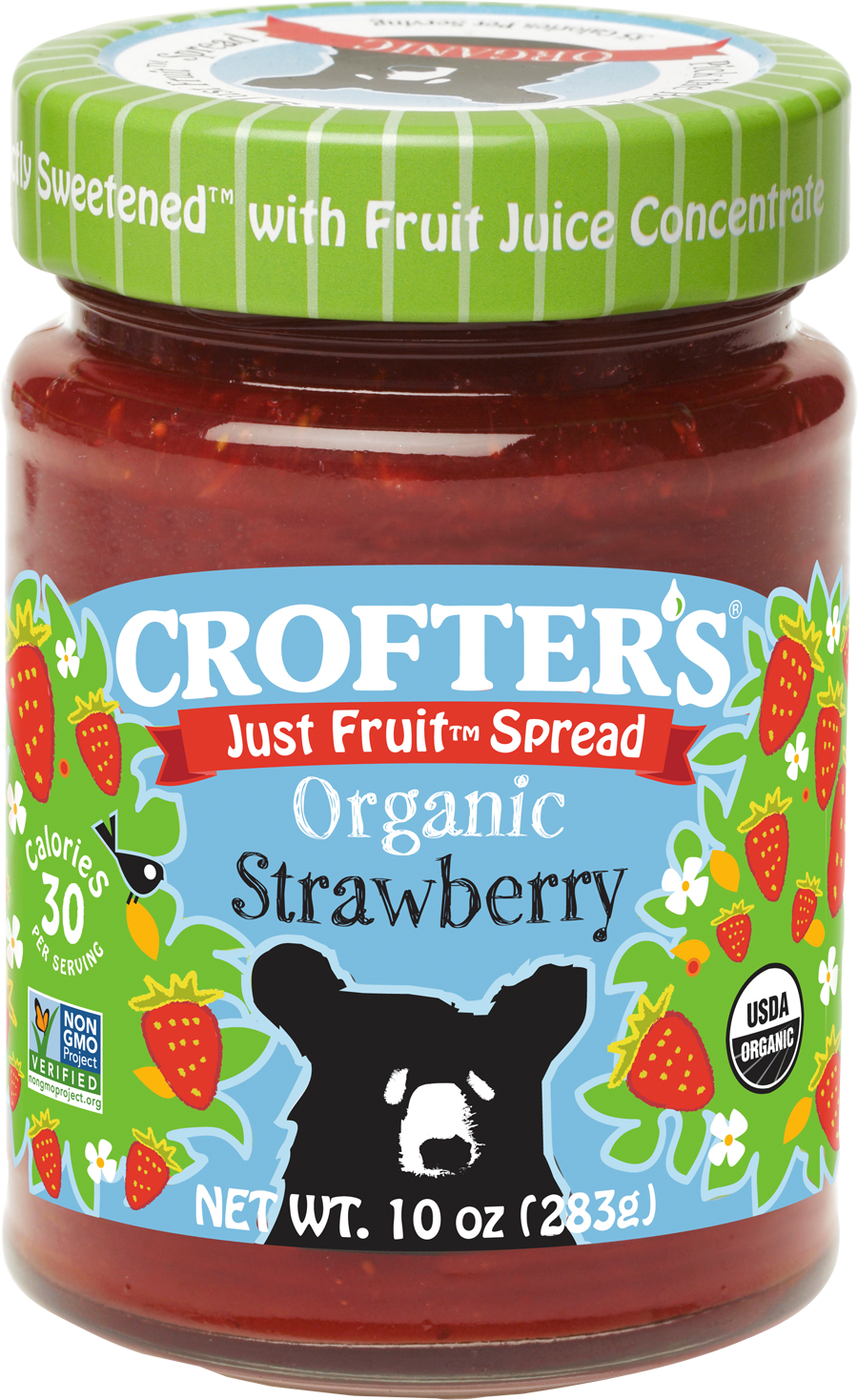 Crofters Organic Just Fruit Spread Strawberry 10 Ounce Size - 6 Per Case.