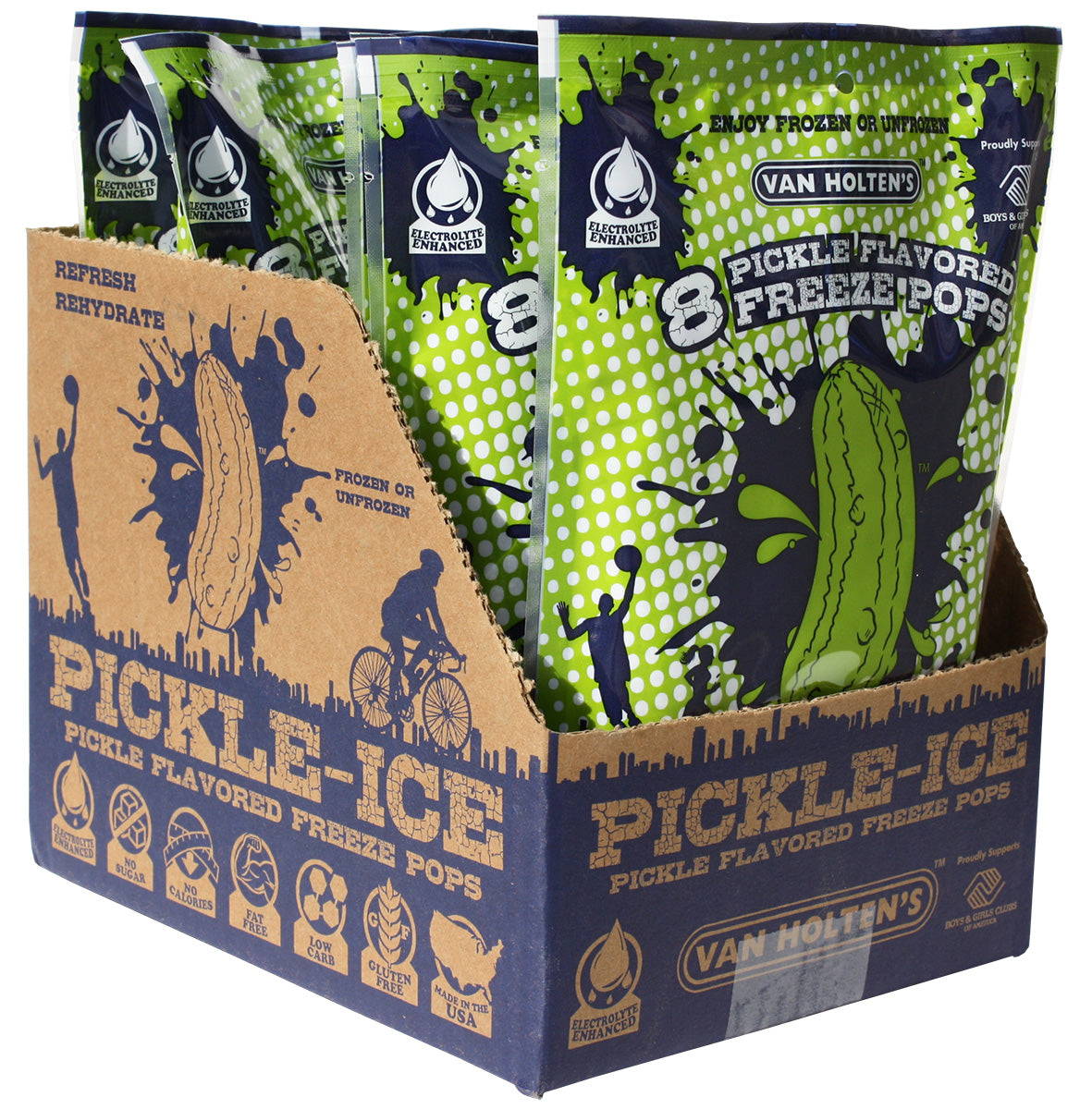 Van Holten's Pickle-Ice Pickle Flavored Freeze Pop 16 Fluid Ounce - 6 Per Case.