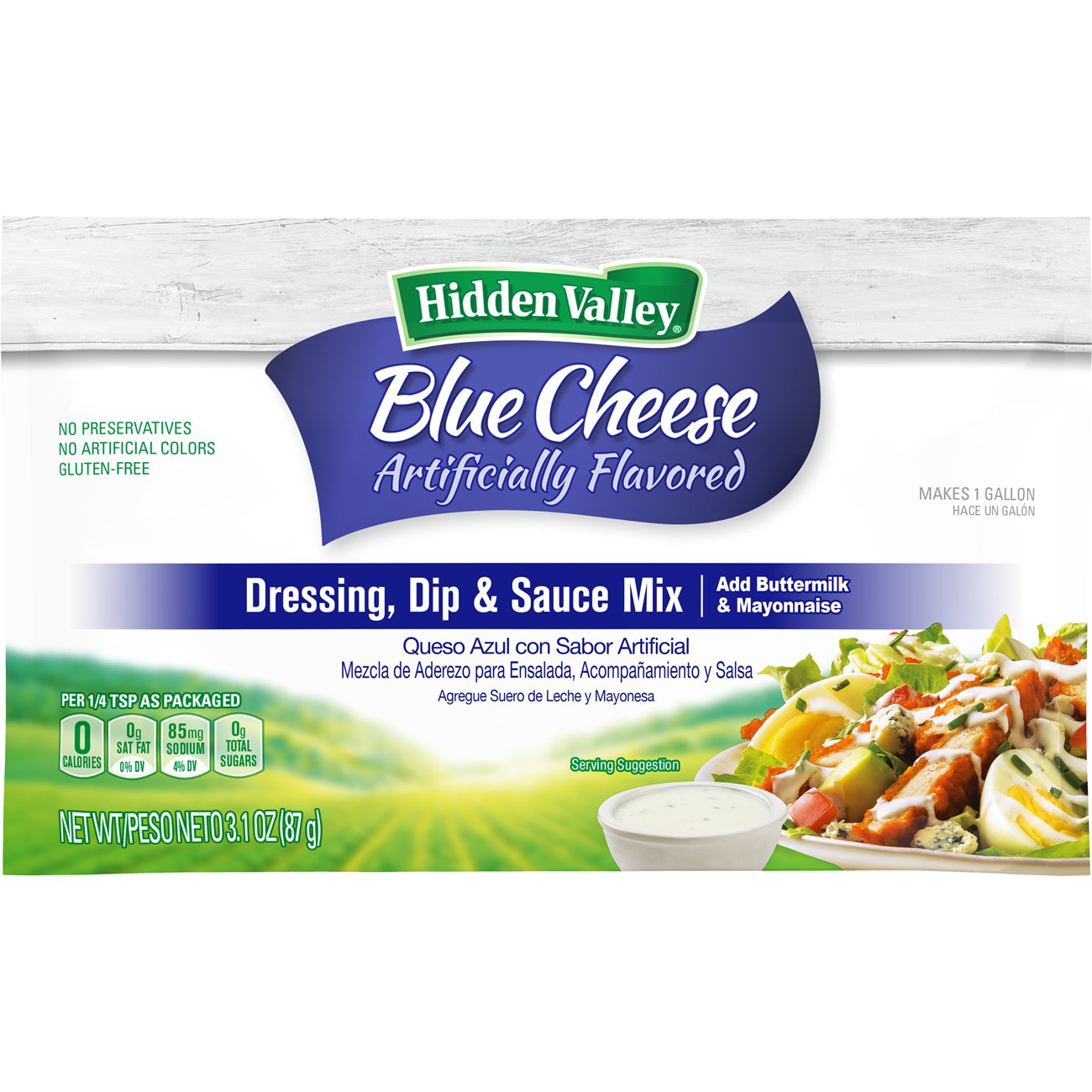 Dressing Hidden Valley Blue Cheese Dry Mix Gallon 1 Gallon - 18 Per Case.