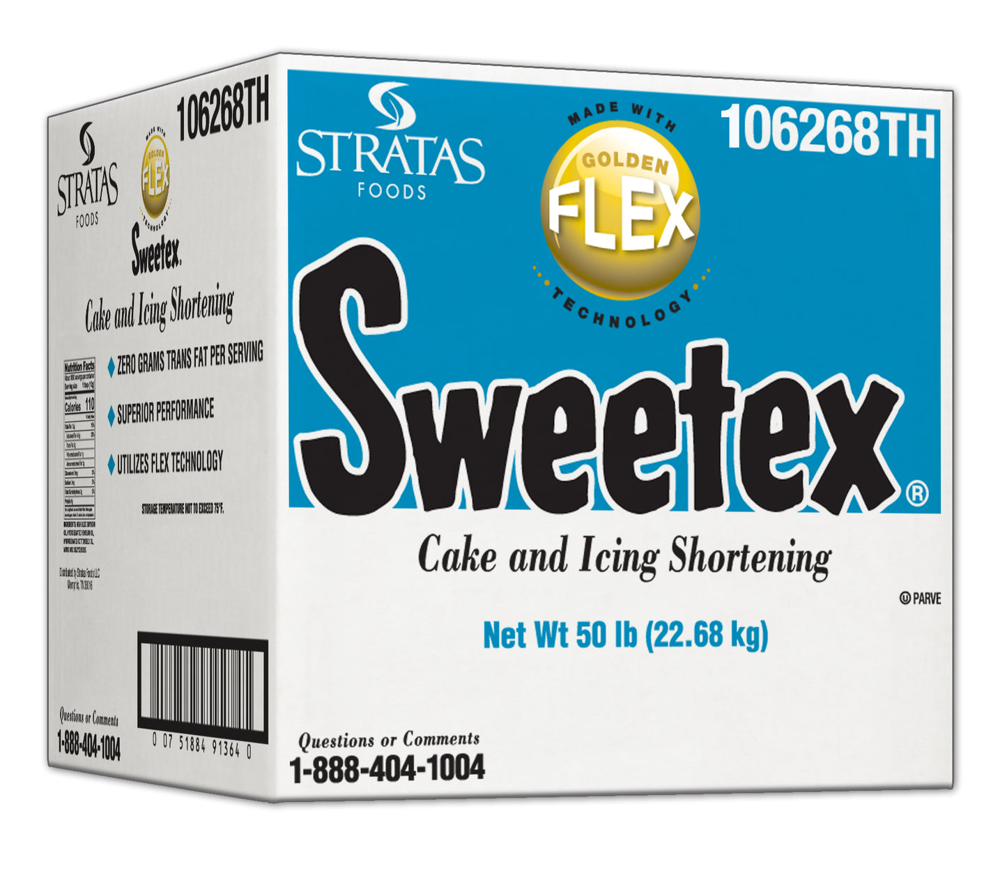 Sweetex Golden Flex Cake And Icing Shortening 50 Pound Each - 1 Per Case.