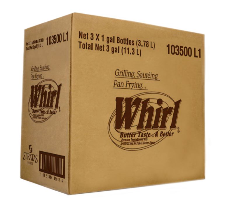 Whirl Butter Flavored Oil Gal 1 Gallon - 3 Per Case.