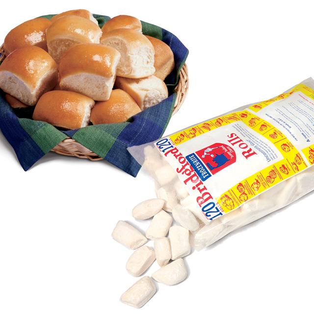 Bridgford Parkerhouse White Yeast Roll Doughbag 240 Piece - 1 Per Case.