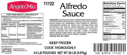 Angela Mia Alfredo Sauce 80 Ounce Size - 4 Per Case.