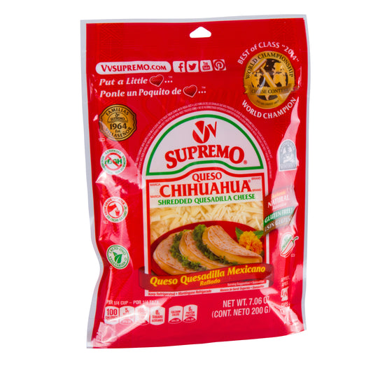 Queso Chihuahua Shred 7.06 Ounce Size - 12 Per Case.