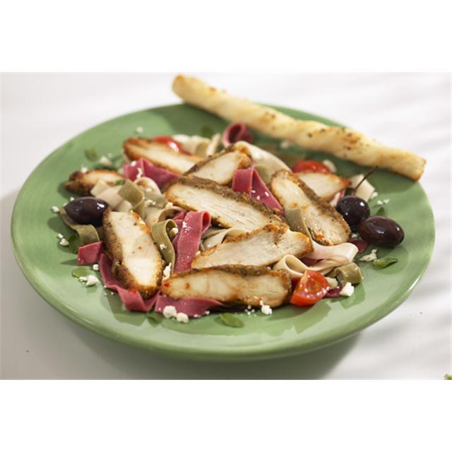 Chicken Fully Cooked Chik'n'zips® Tuscan Brand Madein USA Breast Fillet Strips 5 Pound Each - 2 Per Case.