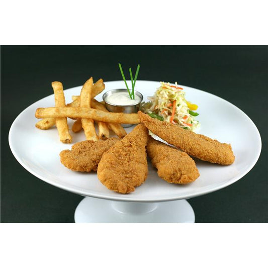 Chicken Crispy Lishus® Breast Tender Fritters Uncooked 5 Pound Each - 2 Per Case.