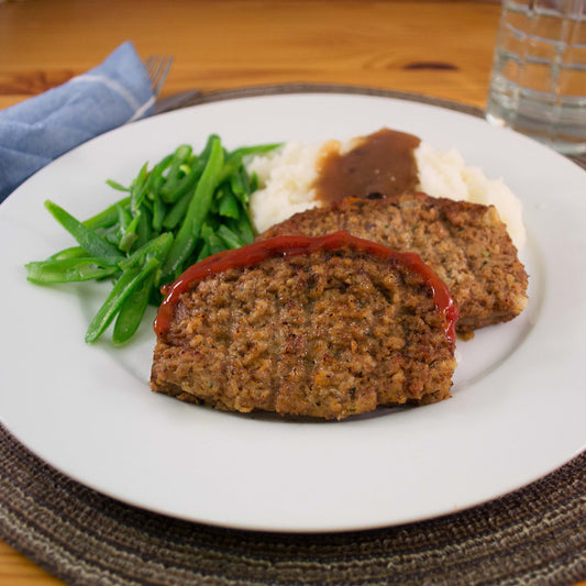 Fully Cooked Old Fashioned Style Beef Meatloaf Slices 3 Ounce Size - 80 Per Case.