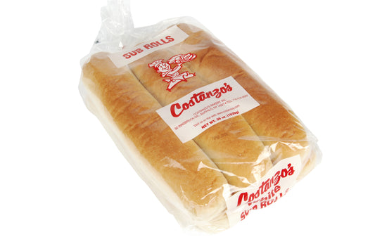 Costanzo's Bakery 2" White Submarine Roll 176 Grams Each - 36 Per Case.