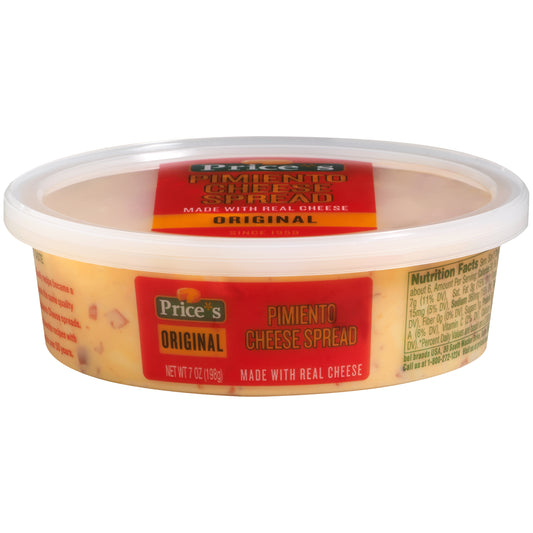 Price's Cheese Pimento Cup 7 Ounce Size - 12 Per Case.