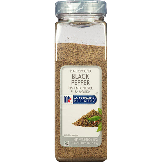 Mccormick Culinary Pure Ground Black Pepper 18 Ounce Size - 6 Per Case.