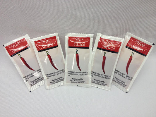 Sauce Hot Pouch 7 Grams Each - 200 Per Case.