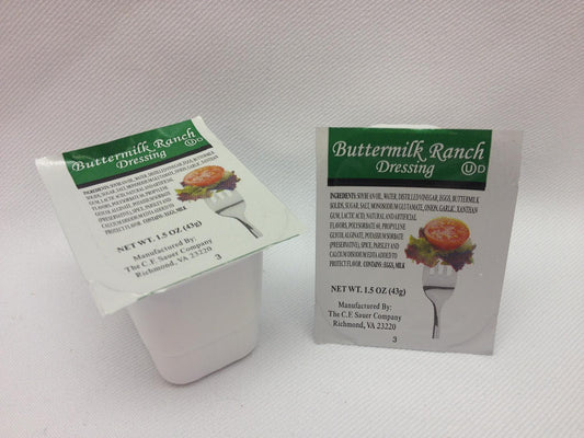 Dressing Ranch Buttermilk Cup 1.5 Ounce Size - 100 Per Case.