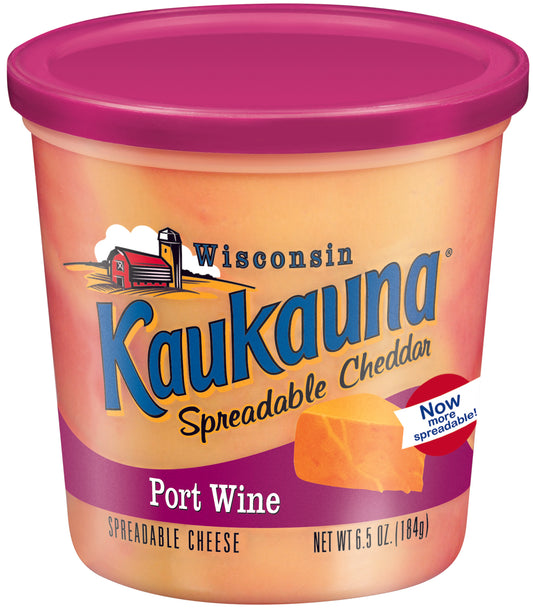 Kaukauna Cheese Spread Cup Port Wine 8 Ounce Size - 12 Per Case.