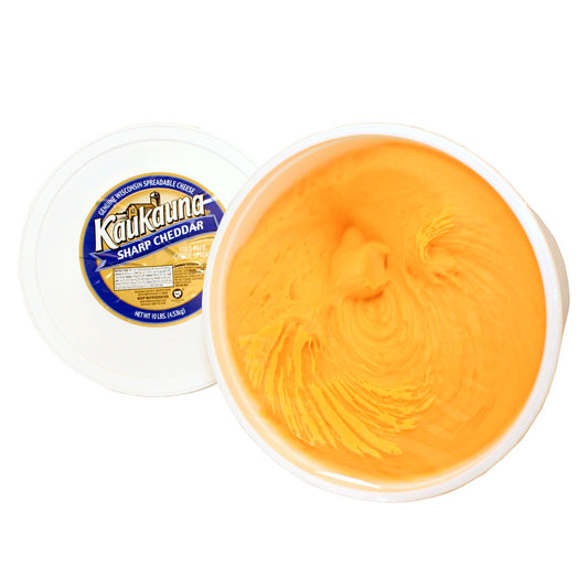 Kaukauna Cheese Spread Sharp Cheddar Pail 10 Pound Each - 2 Per Case.