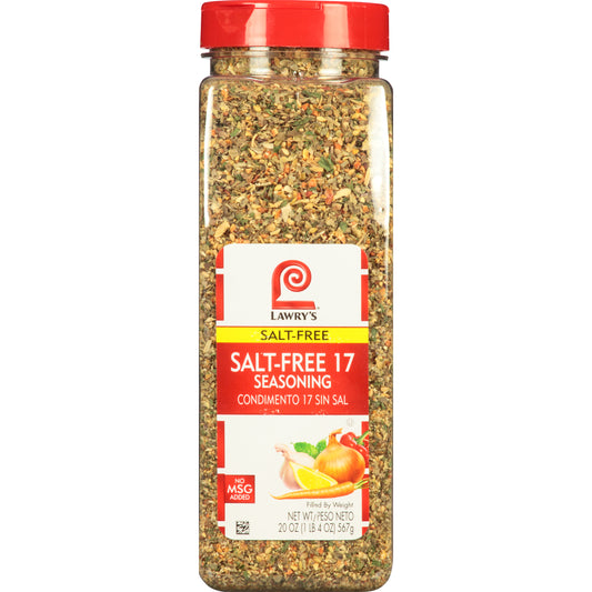 Lawry's Salt Free Seasoning 20 Ounce Size - 6 Per Case.