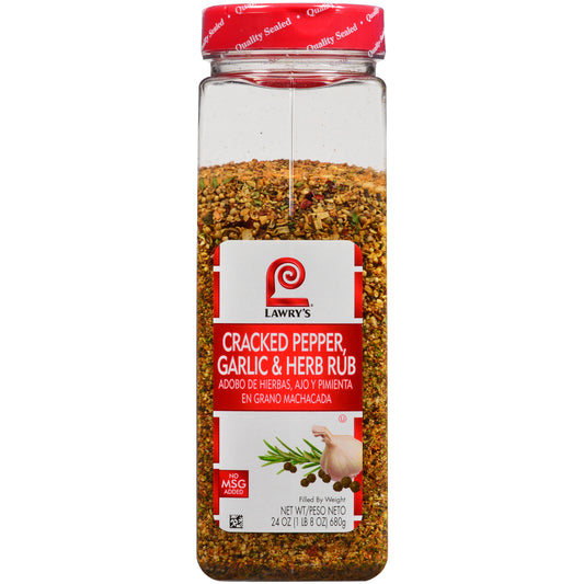 Lawry's Cracked Pepper Garlic Herb Rub 24 Ounce Size - 6 Per Case.