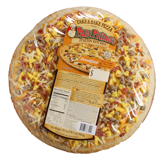 Papa Primo's Large Breakfast Pizza 33.4 Ounce Size - 6 Per Case.