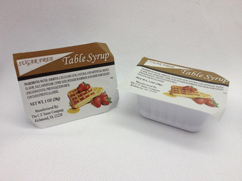 Table Syrup Sugar Free 1 Ounce Size - 100 Per Case.