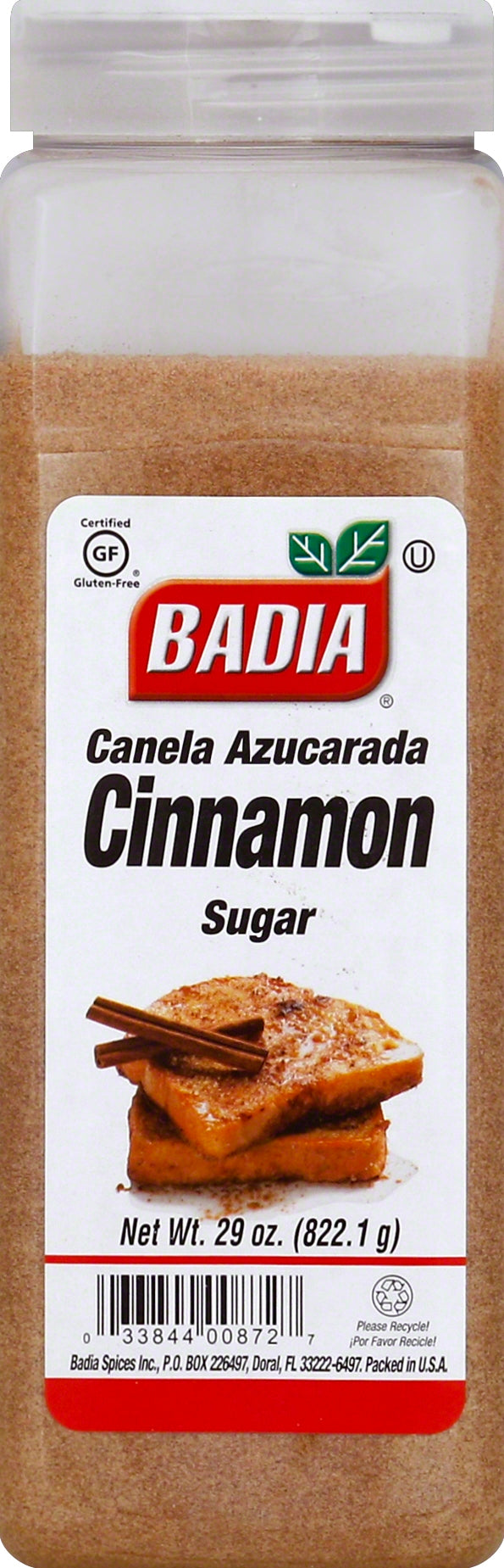 Badia Cinnamon Sugar 29 Ounce Size - 6 Per Case.