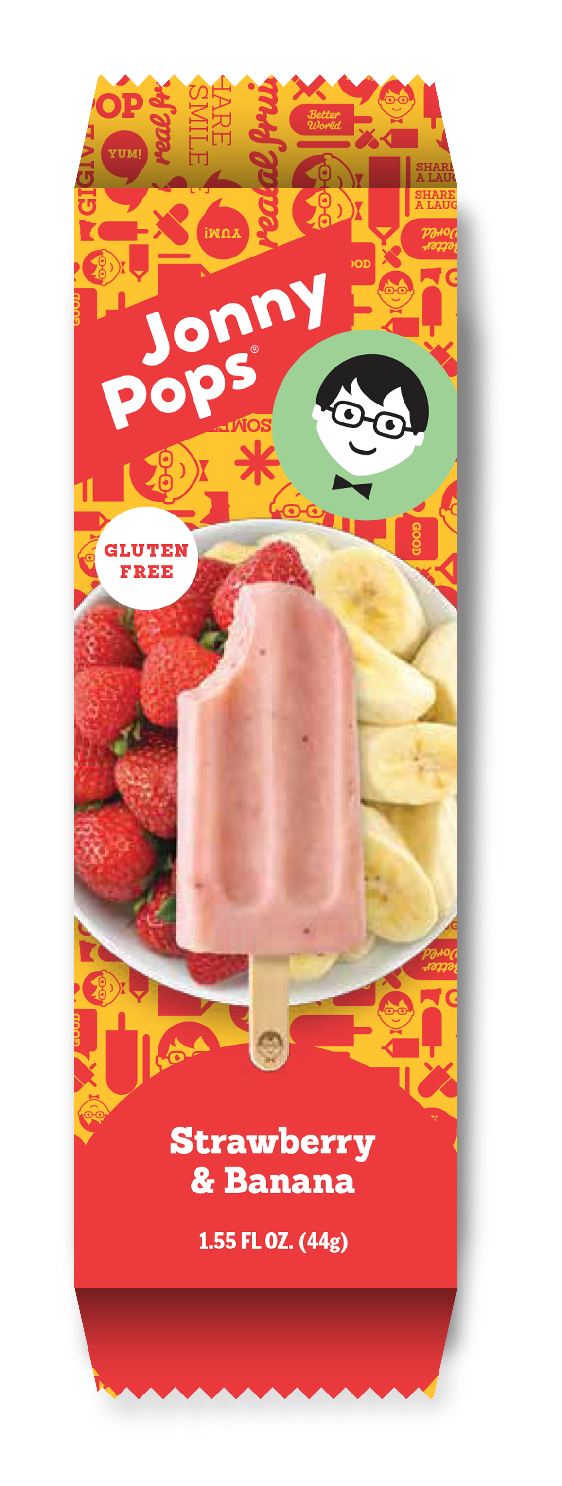 Jonnypops Strawberry Banana Creamy Smoothieon A Stick 1 Each - 96 Per Case.