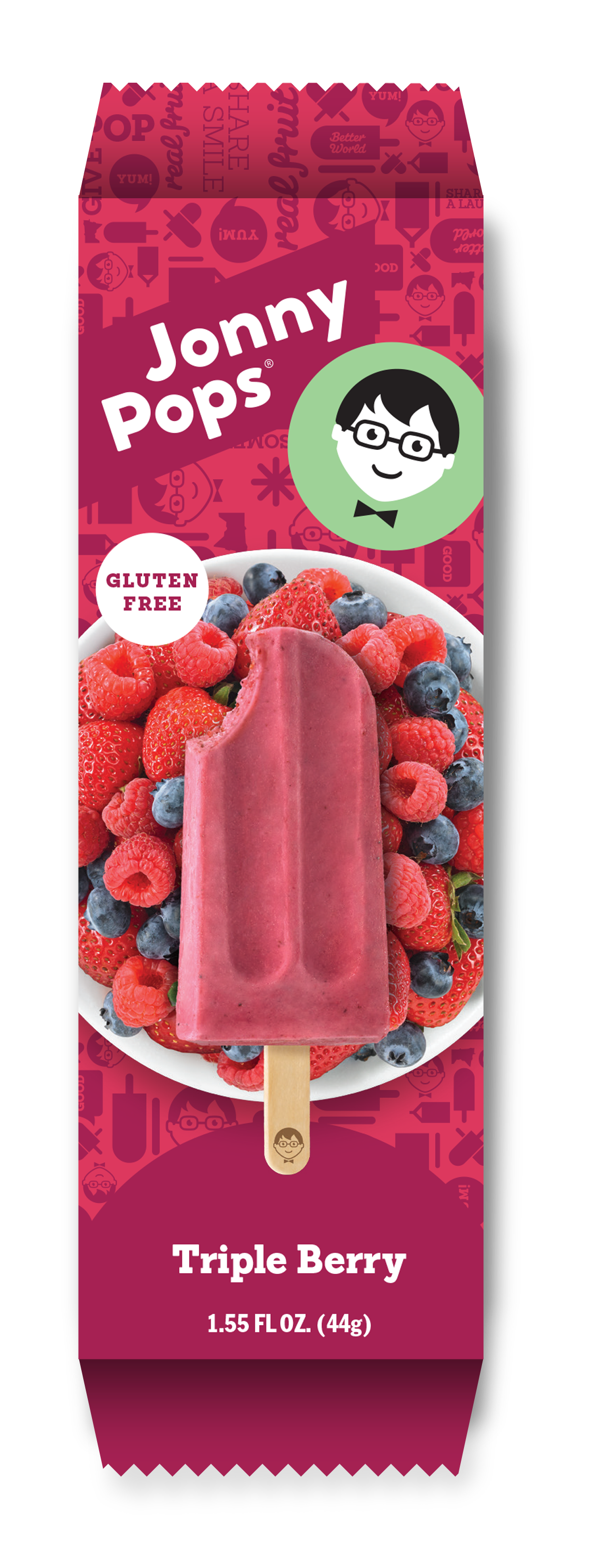 Jonnypops Triple Berry Creamy Smoothie On Astick 1 Each - 96 Per Case.