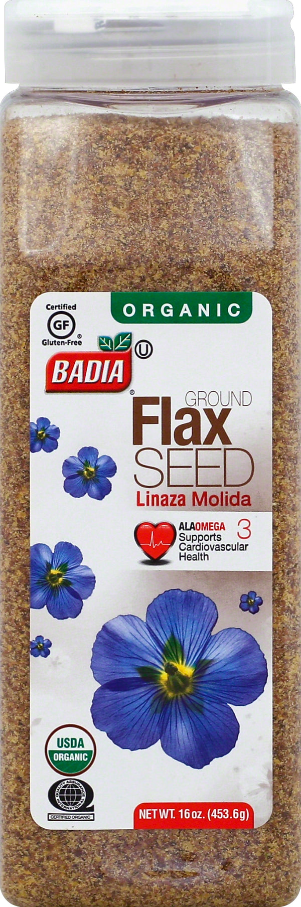 Badia Organic Flax Seed Ground 16 Ounce Size - 4 Per Case.