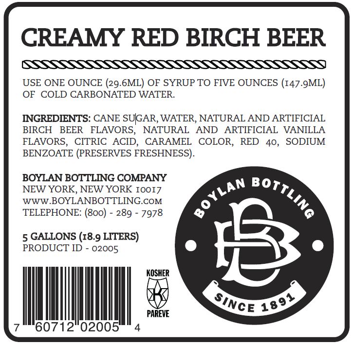 Boylan Bottling Creamy Red Soda Bag In Box Fountain 5 Gallon - 1 Per Case.