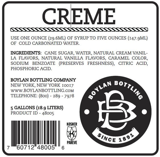 Creme Gal Bib 5 Gallon - 1 Per Case.