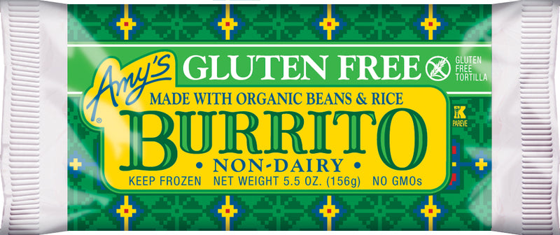 Bean & Rice Burrito Gluten Free Dairy Free 5.5 Ounce Size - 12 Per Case.