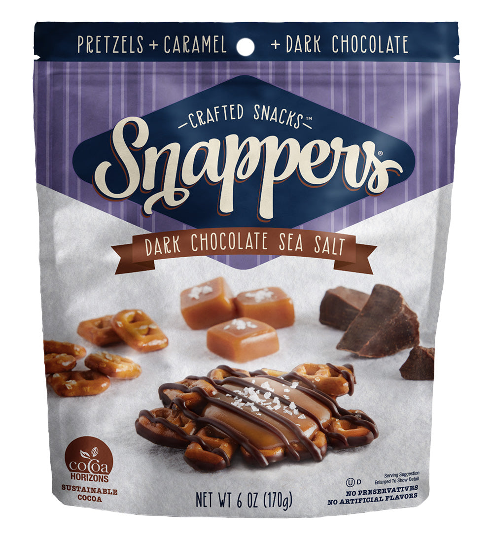 Snappers Dark Chocolate Sea Salt 6 Ounce Size - 6 Per Case.