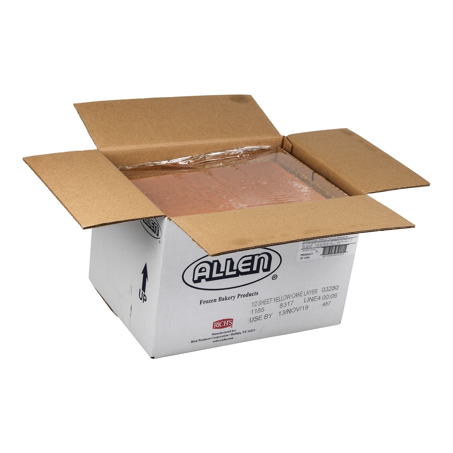Allen Cake Uniced Sheet Yellow 58 Ounce Size - 5 Per Case.