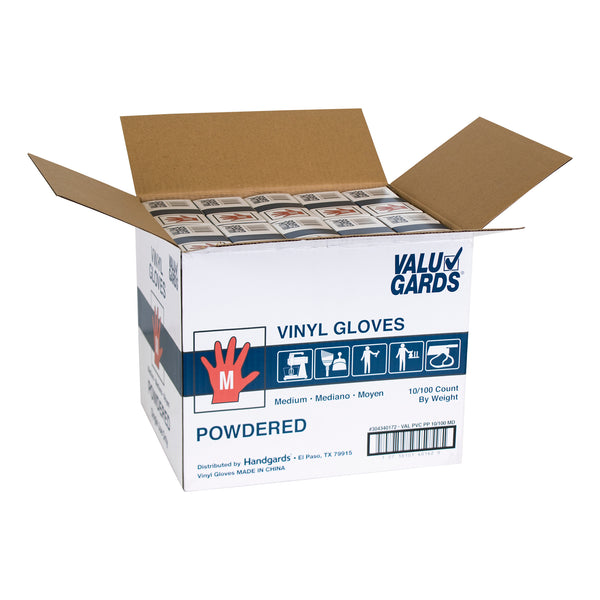 Glove Vinyl Valugard Powdered Medium 100 Each - 10 Per Case.