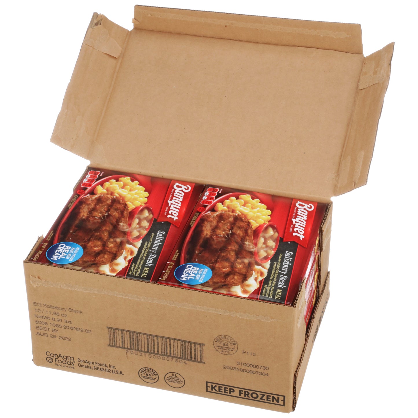 Banquet Classic Salisbury Steak Meal 11.88 Ounce Size - 12 Per Case.