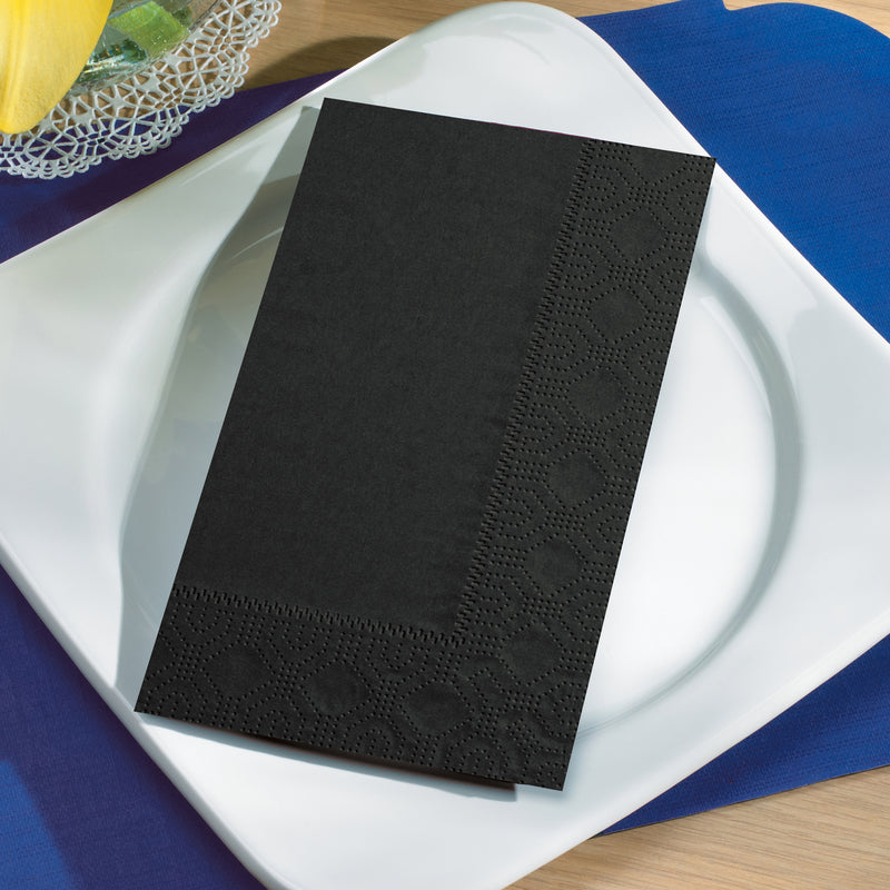 Napkin Dinner Black Ply Fold Paper 125 Each - 8 Per Case.