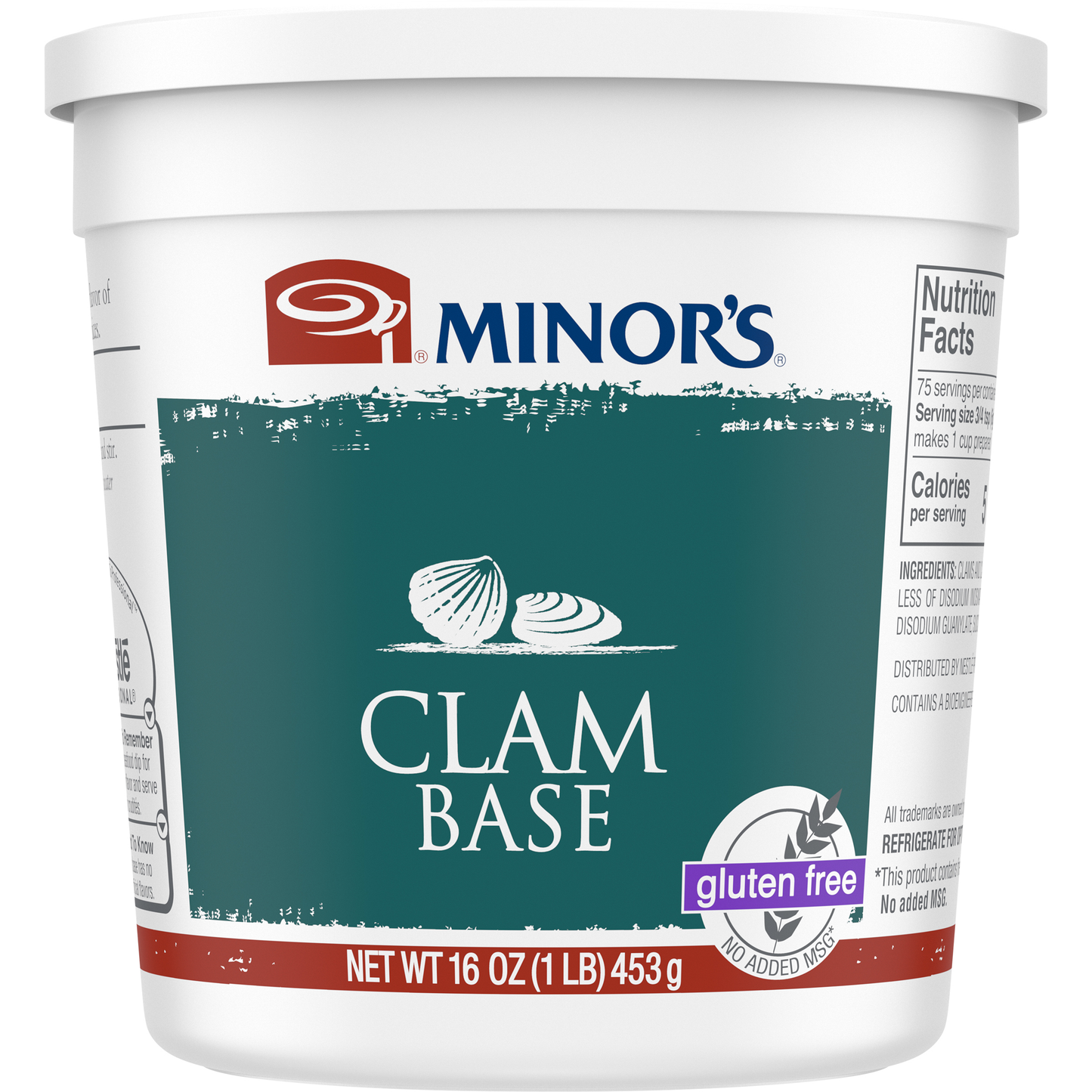 Minor's No Msg Added Clam Base, 1 Pounds, 6 per case